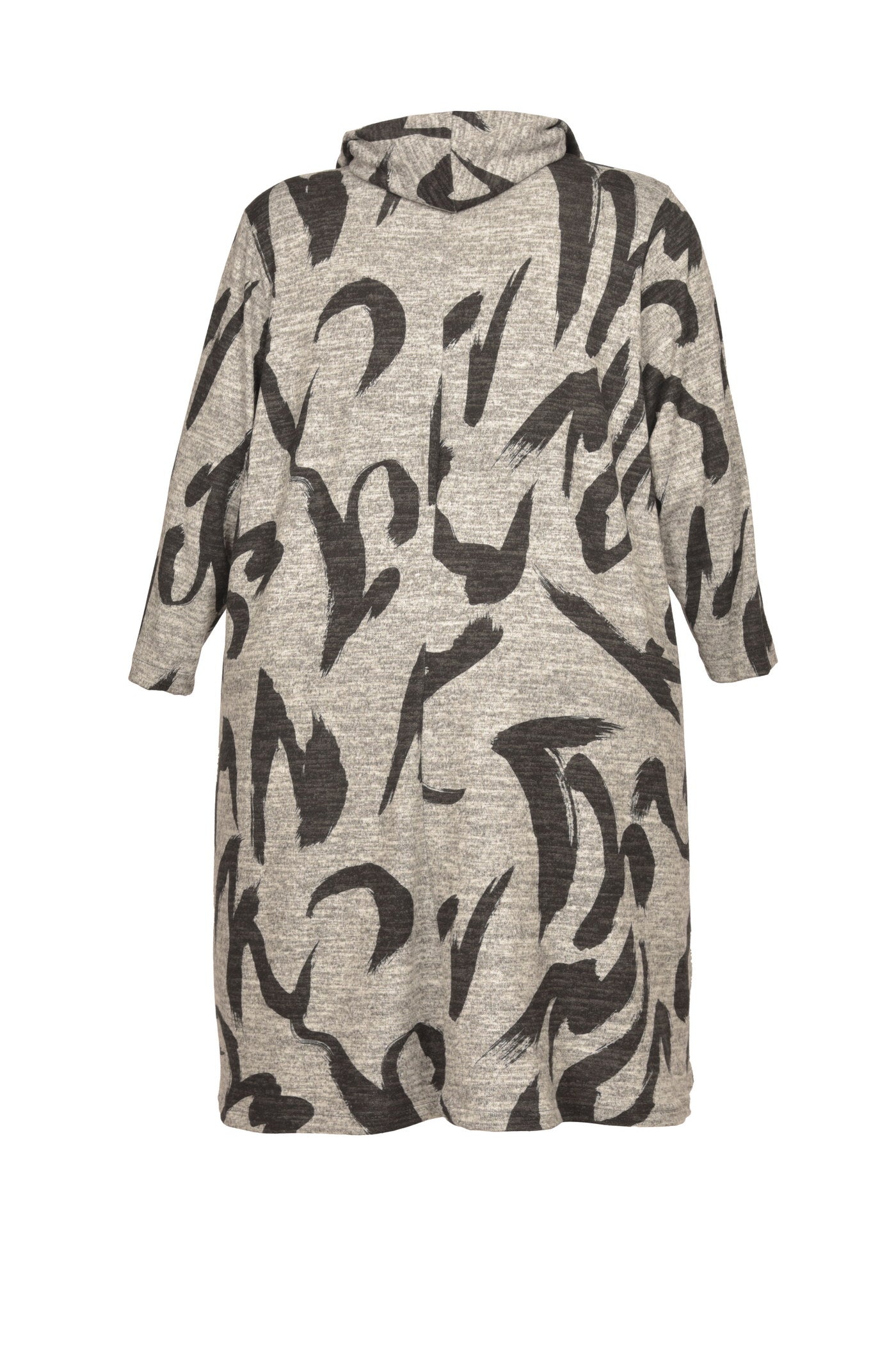 Jersey Kapuzenkleid mit langem Arm und 2 praktischen Taschen.