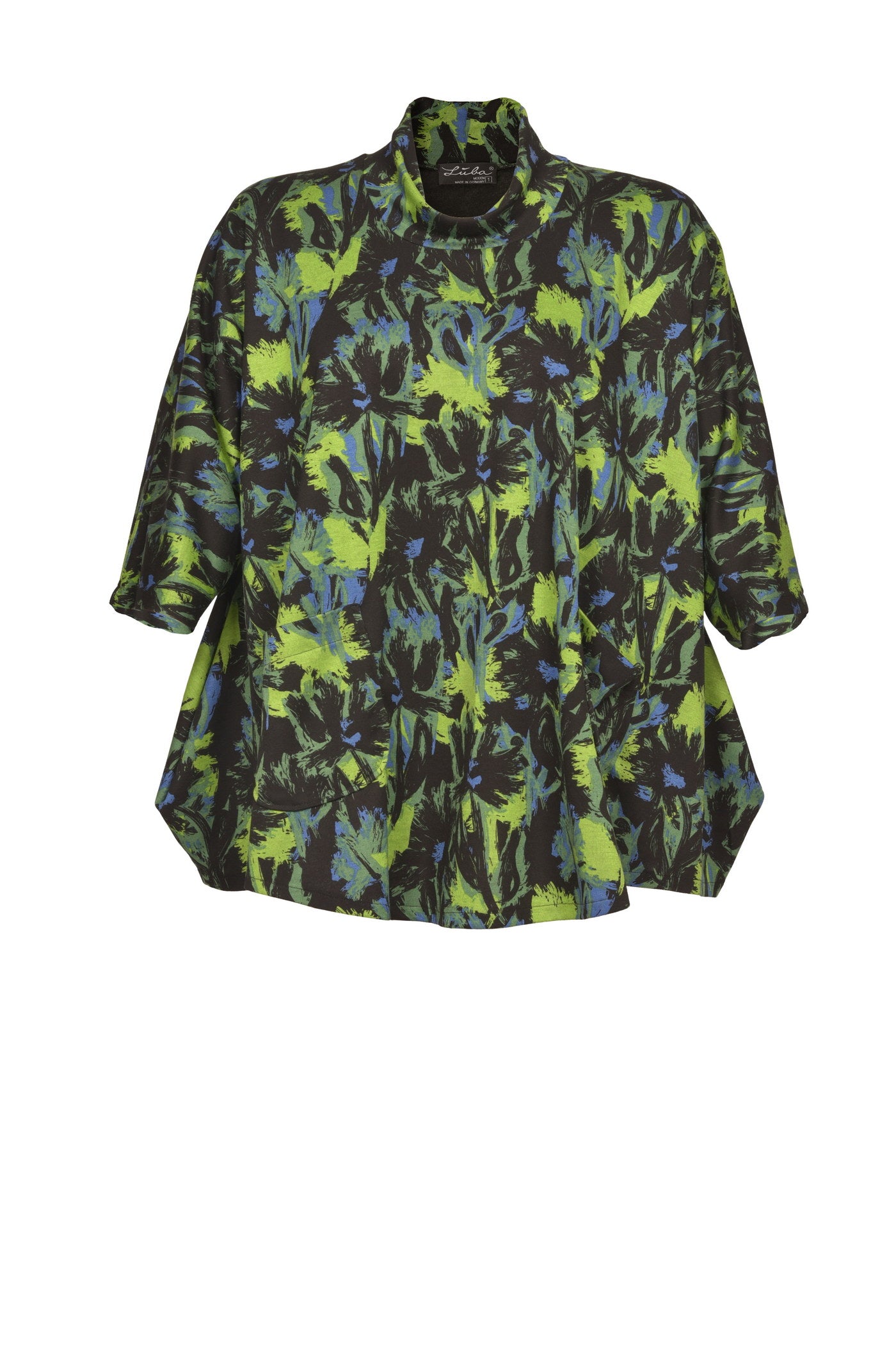 Elegante Jersey-Tunika mit besonderem Kragen.