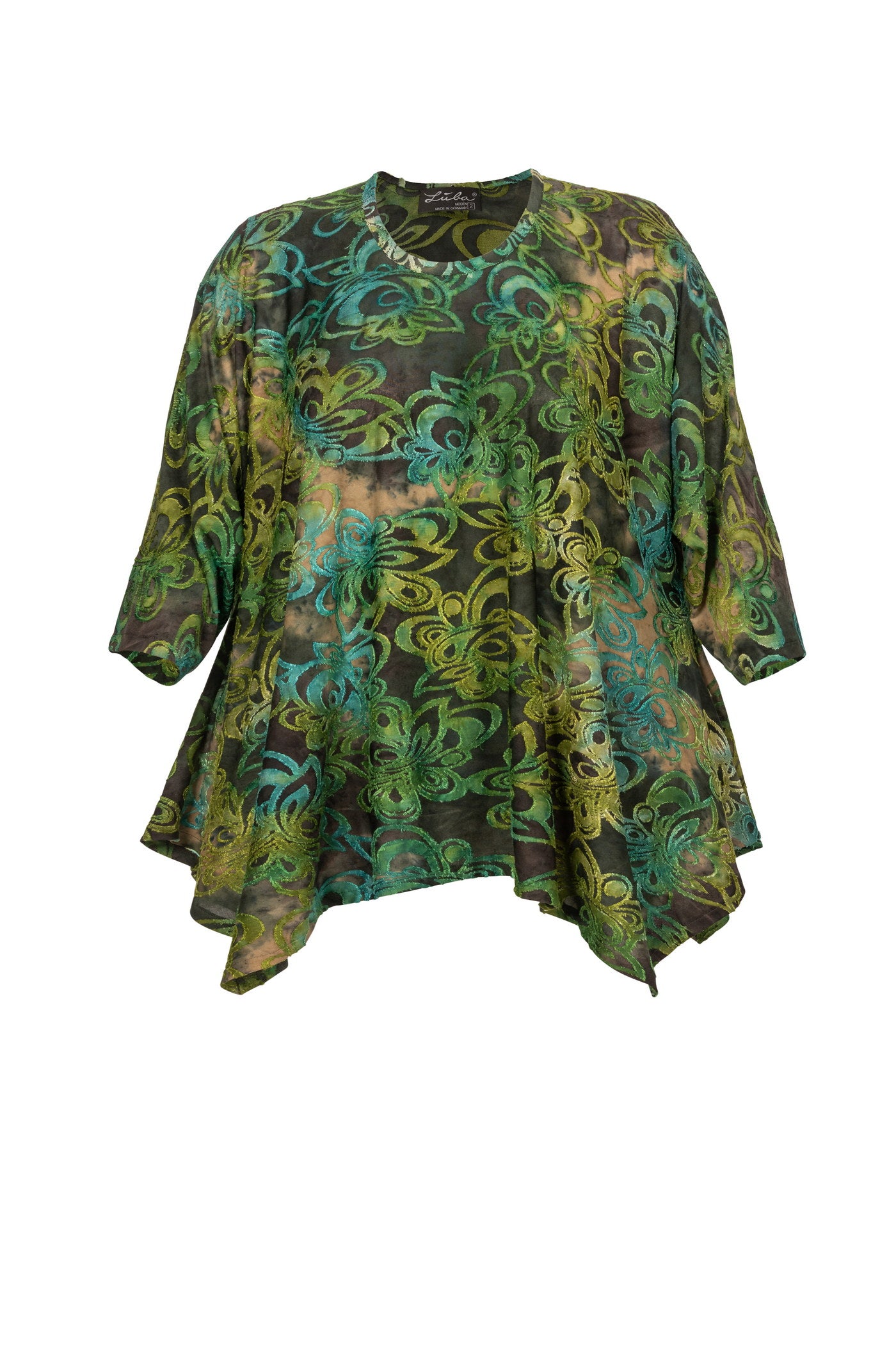 Ausgefallene Ausbrenner Tunika mit 2 praktischen Taschen.