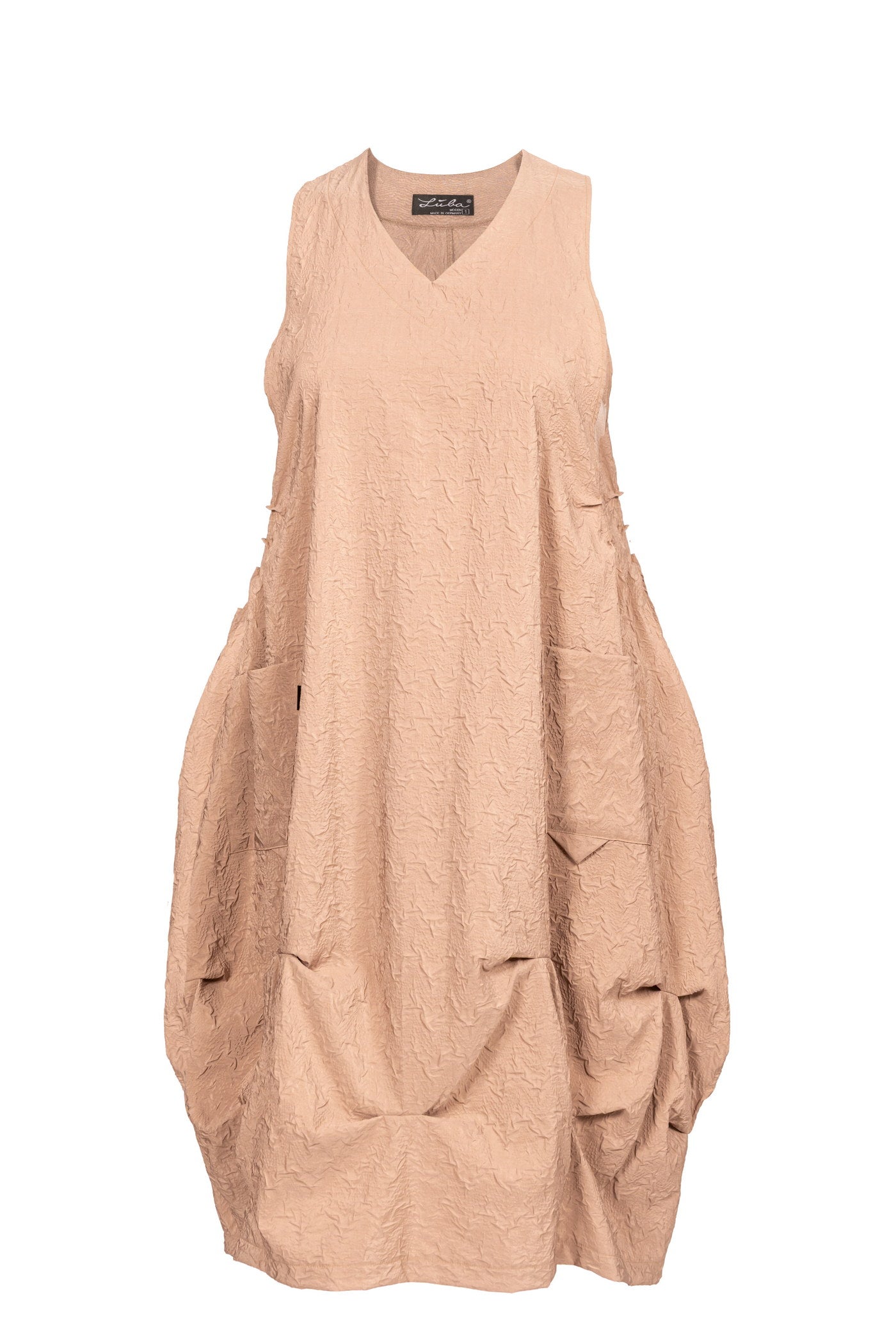 Ärmelloses Baumwollkleid mit Ballonrock.