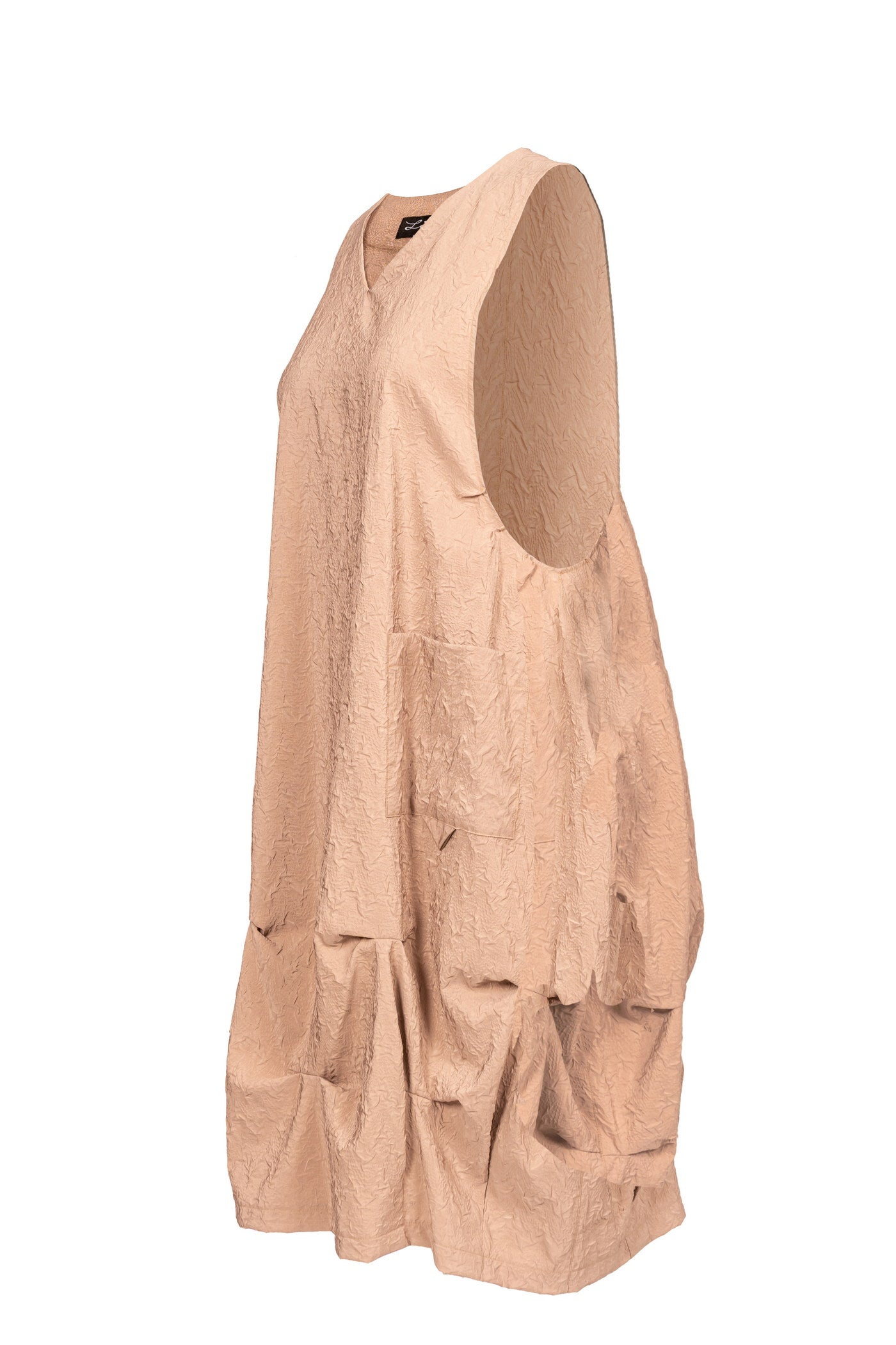 Ärmelloses Baumwollkleid mit Ballonrock.