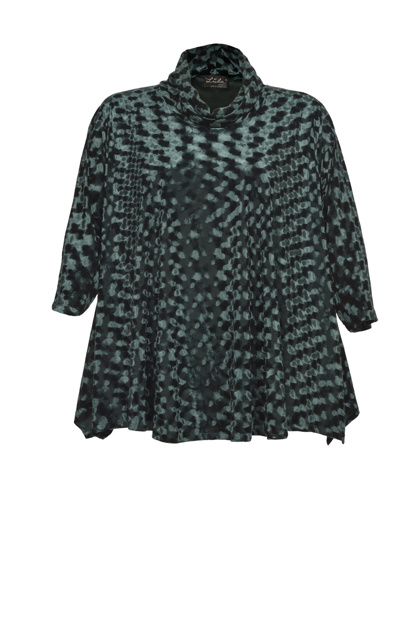 Elegante Pannesamt-Tunika in grün.