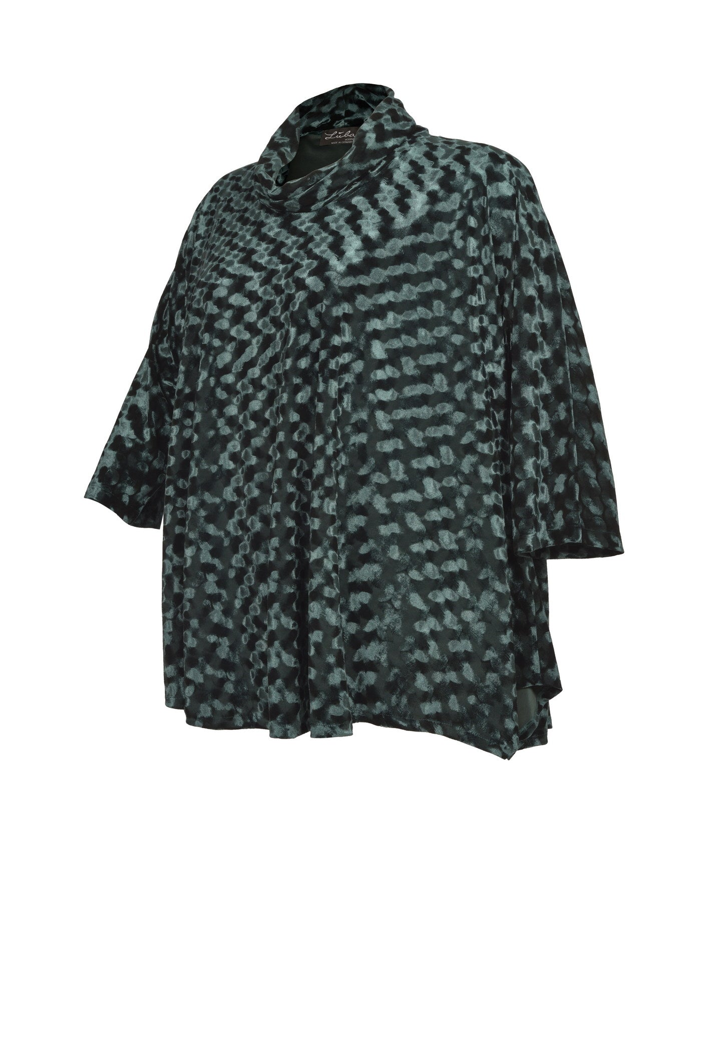 Elegante Pannesamt-Tunika in grün.