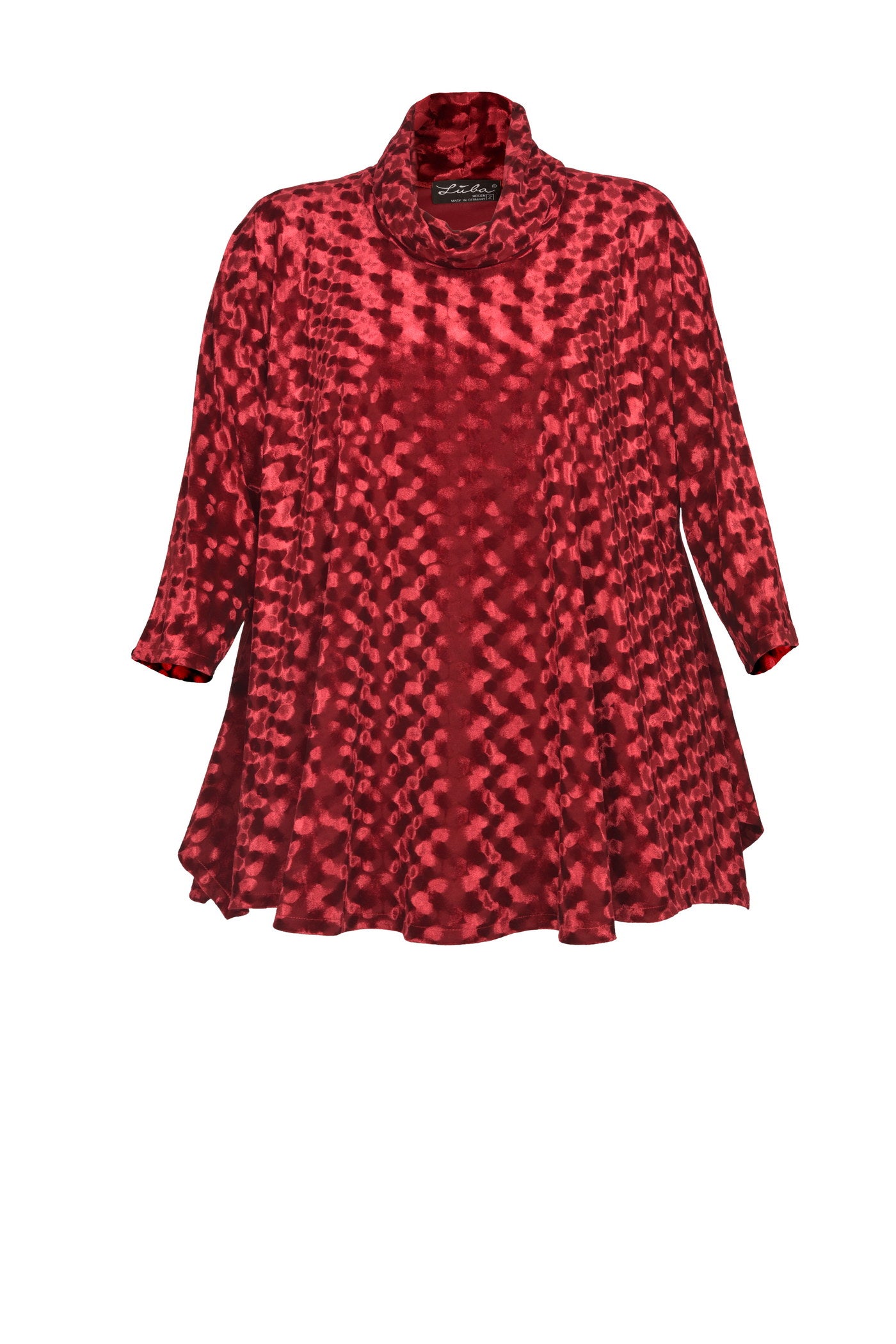 Elegante Pannesamt-Tunika in rot