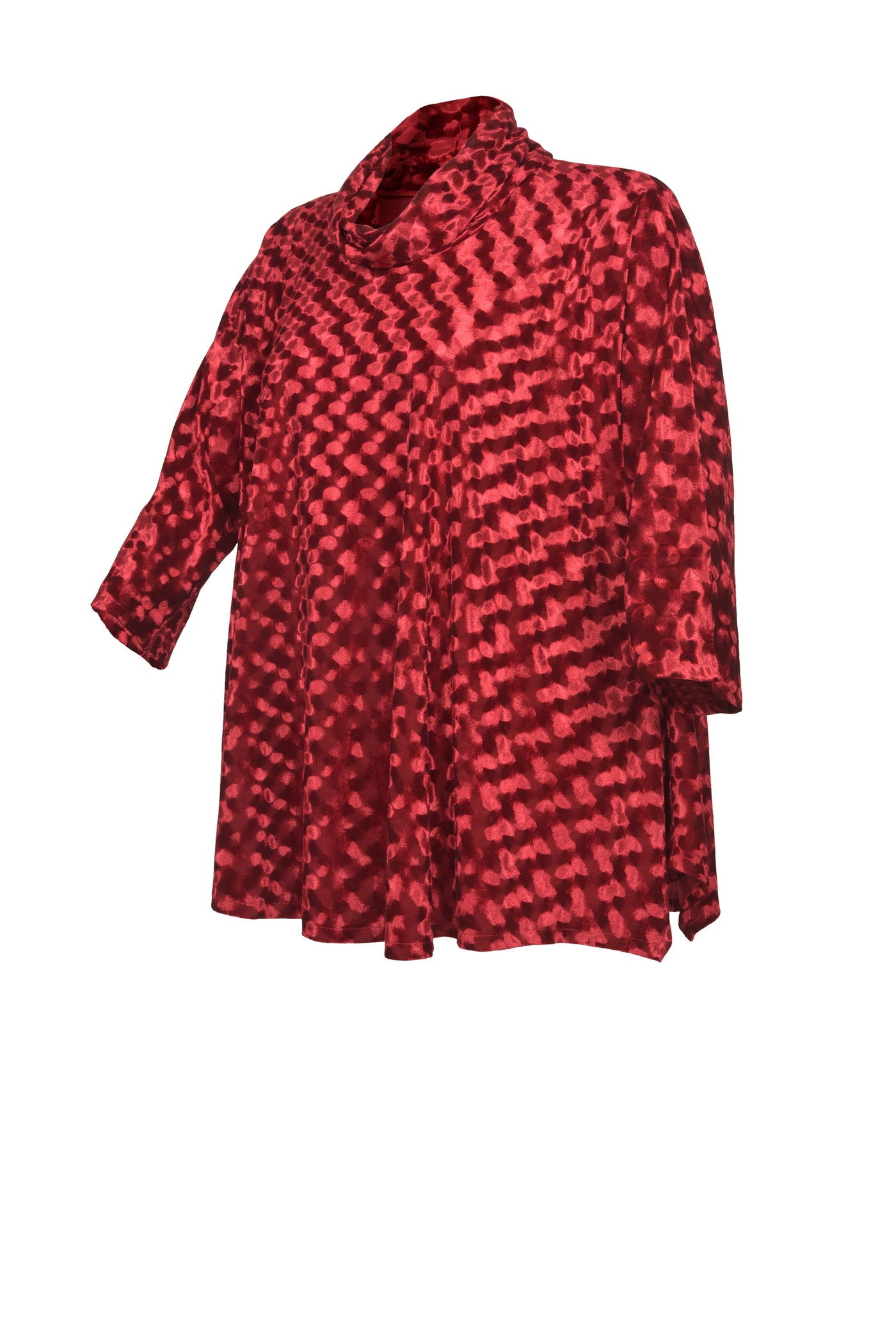 Elegante Pannesamt-Tunika in rot