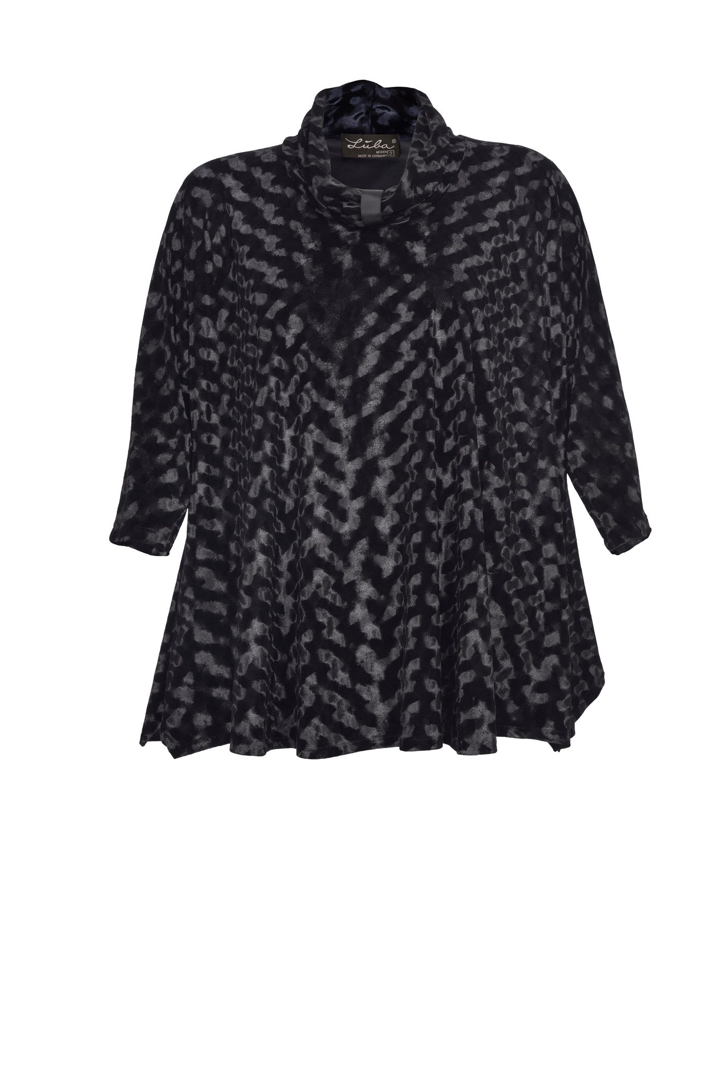 Elegante Pannesamt-Tunika in schwarz.