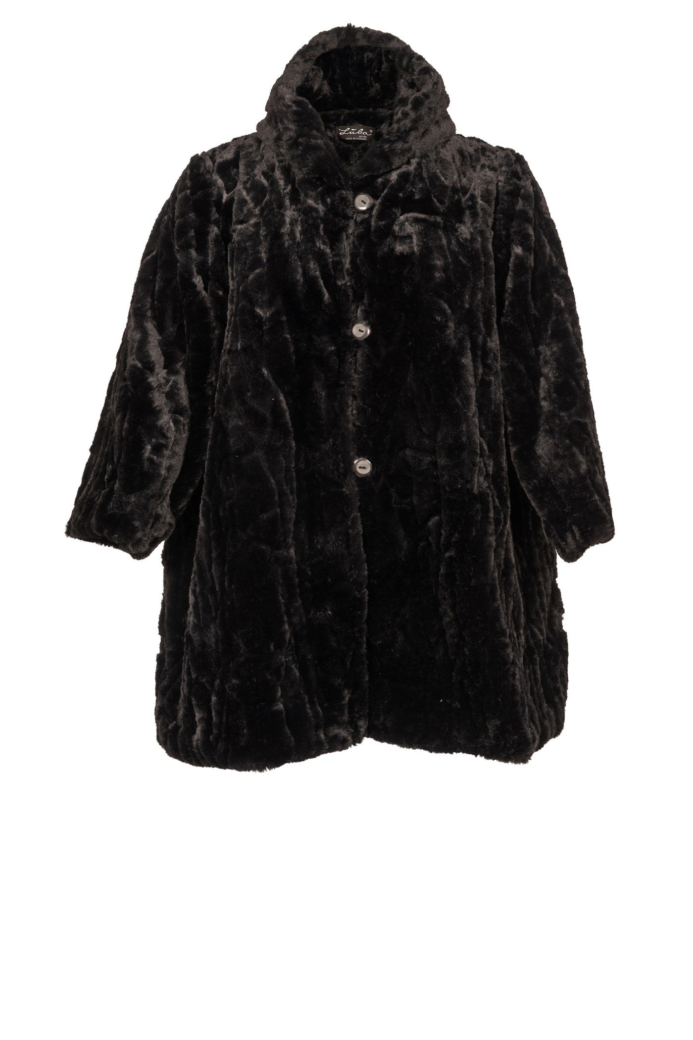 Acrylic white tunic with V-neck and hem