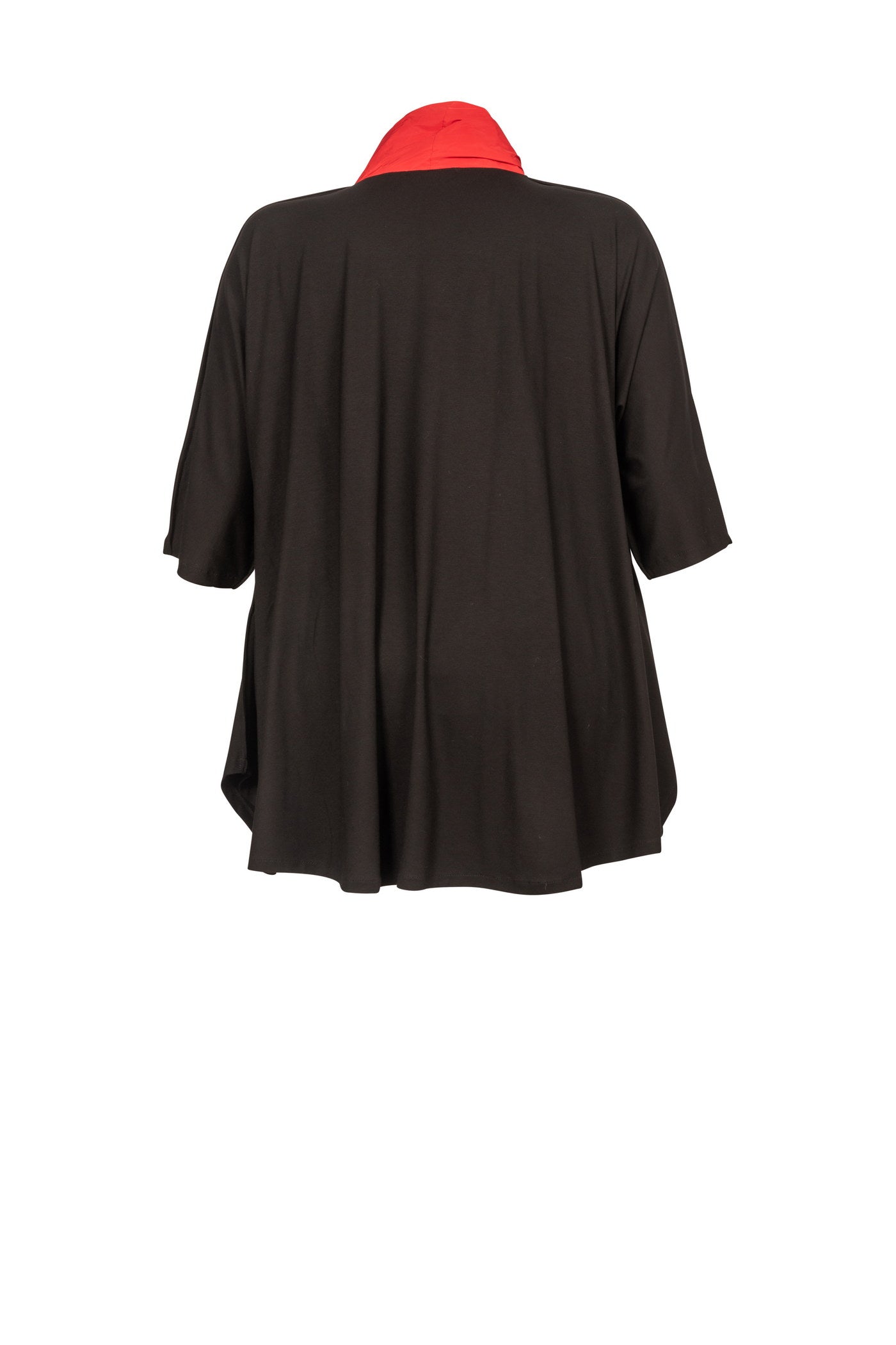 Acrylic white tunic with V-neck and hem