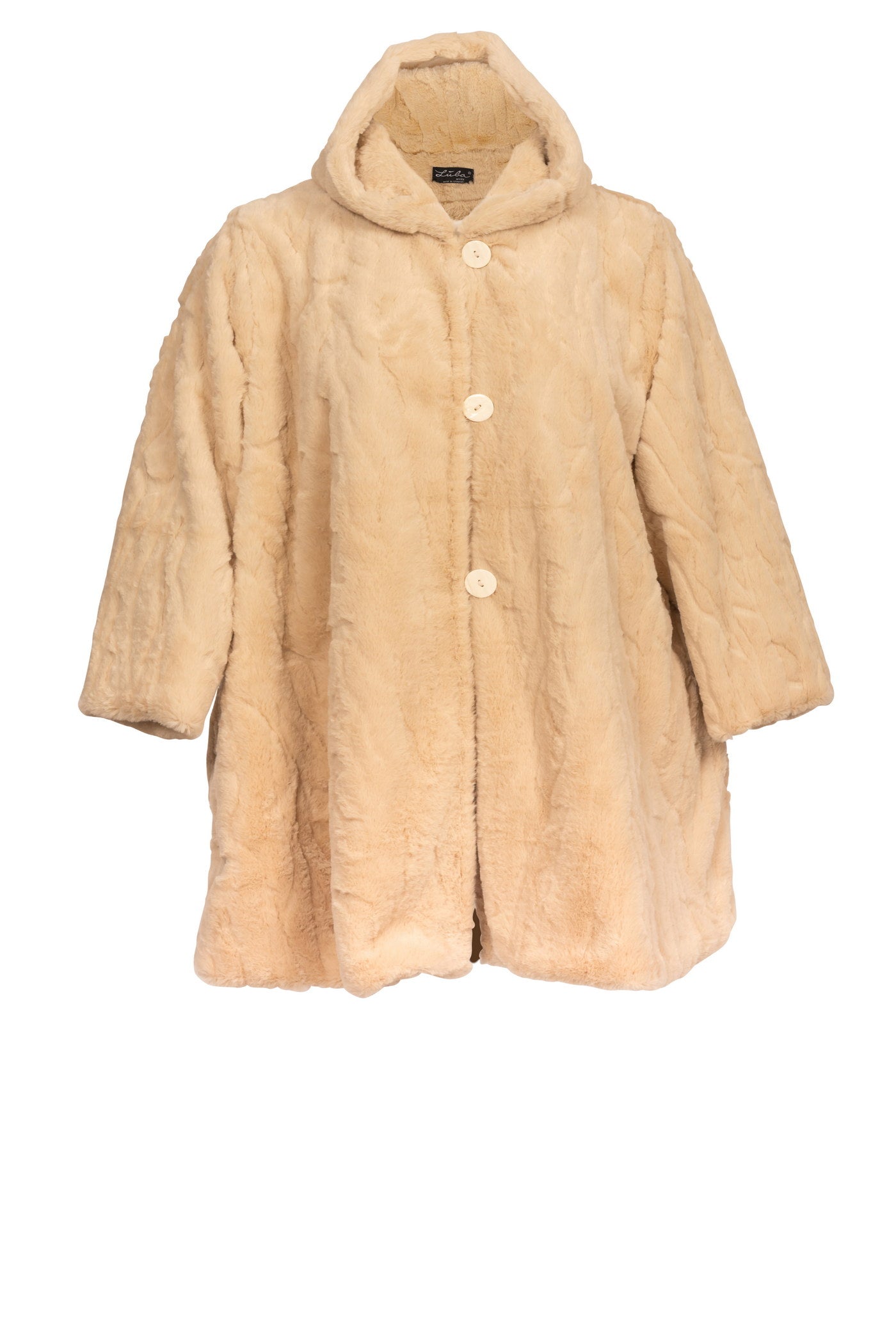 Acrylic white tunic with V-neck and hem