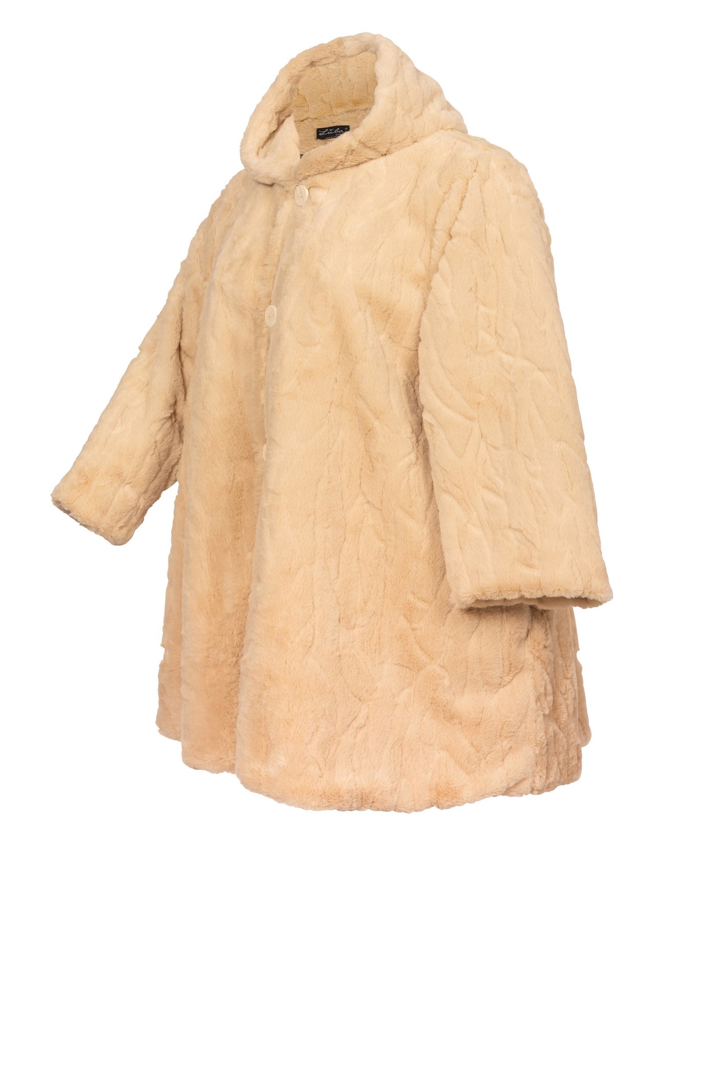 Acrylic white tunic with V-neck and hem