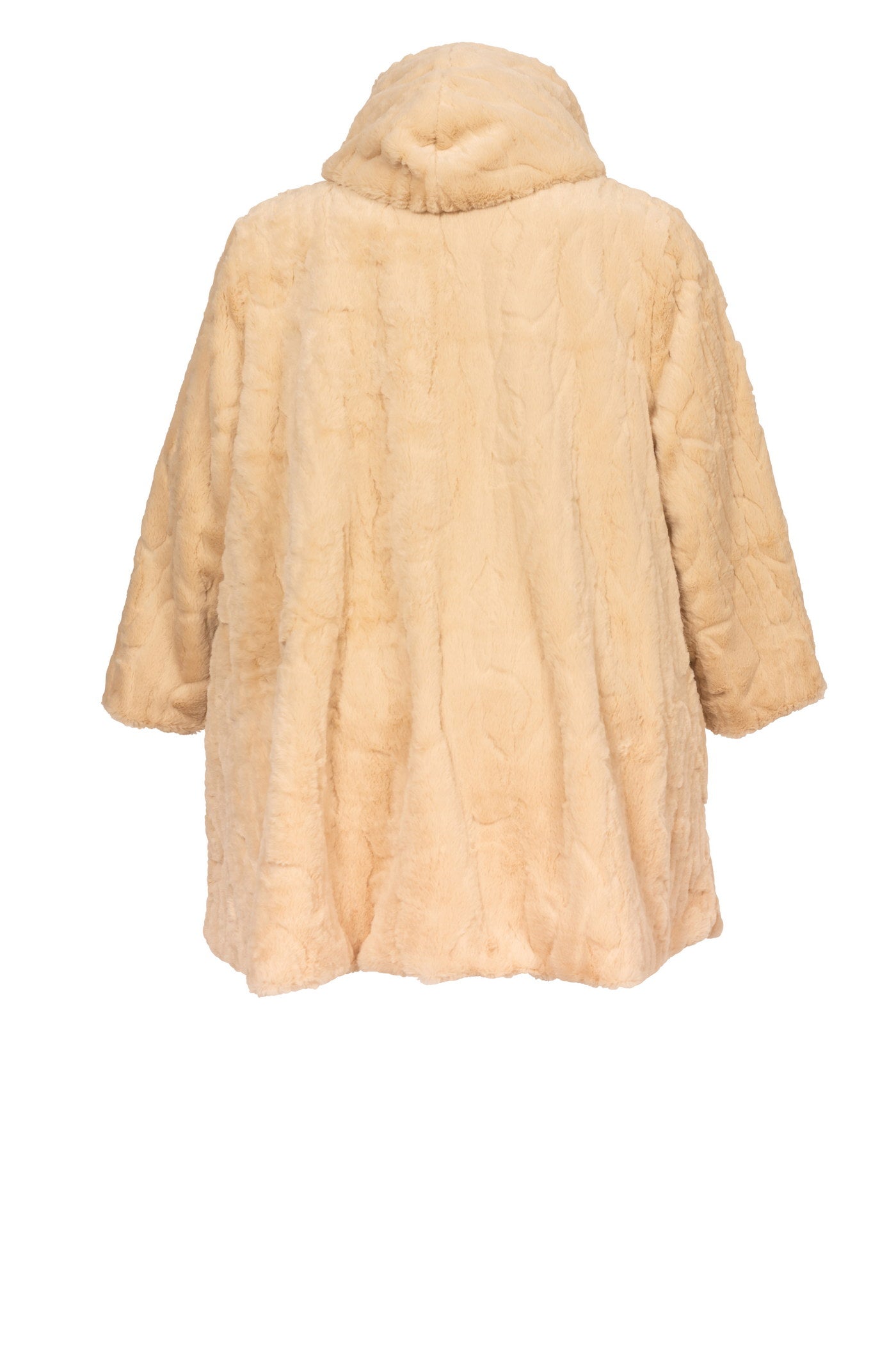 Acrylic white tunic with V-neck and hem