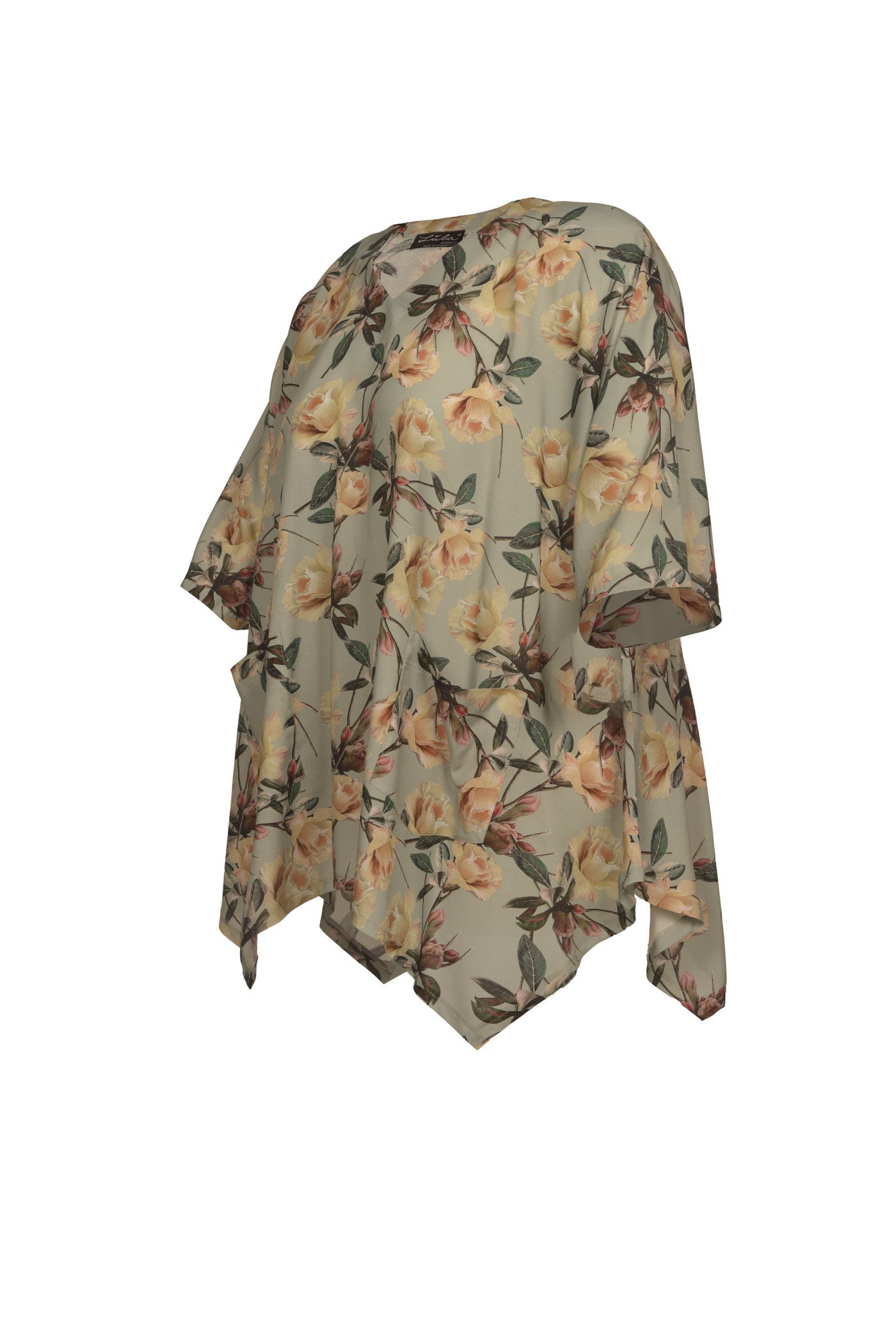 Elegante Flower-Print Tunika mit Zipfel-Saum,