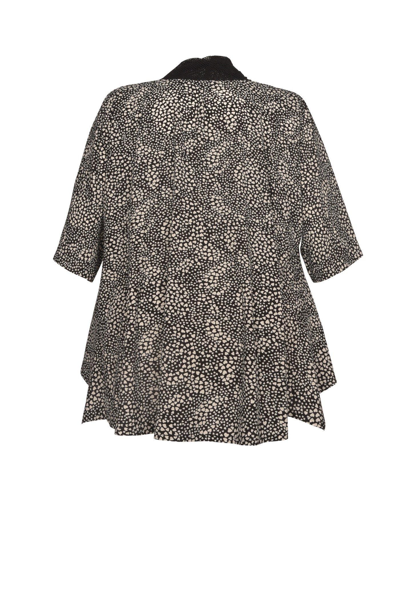 Viskose-Tunika - Allover-Print mit schwarz-weißem Muster.