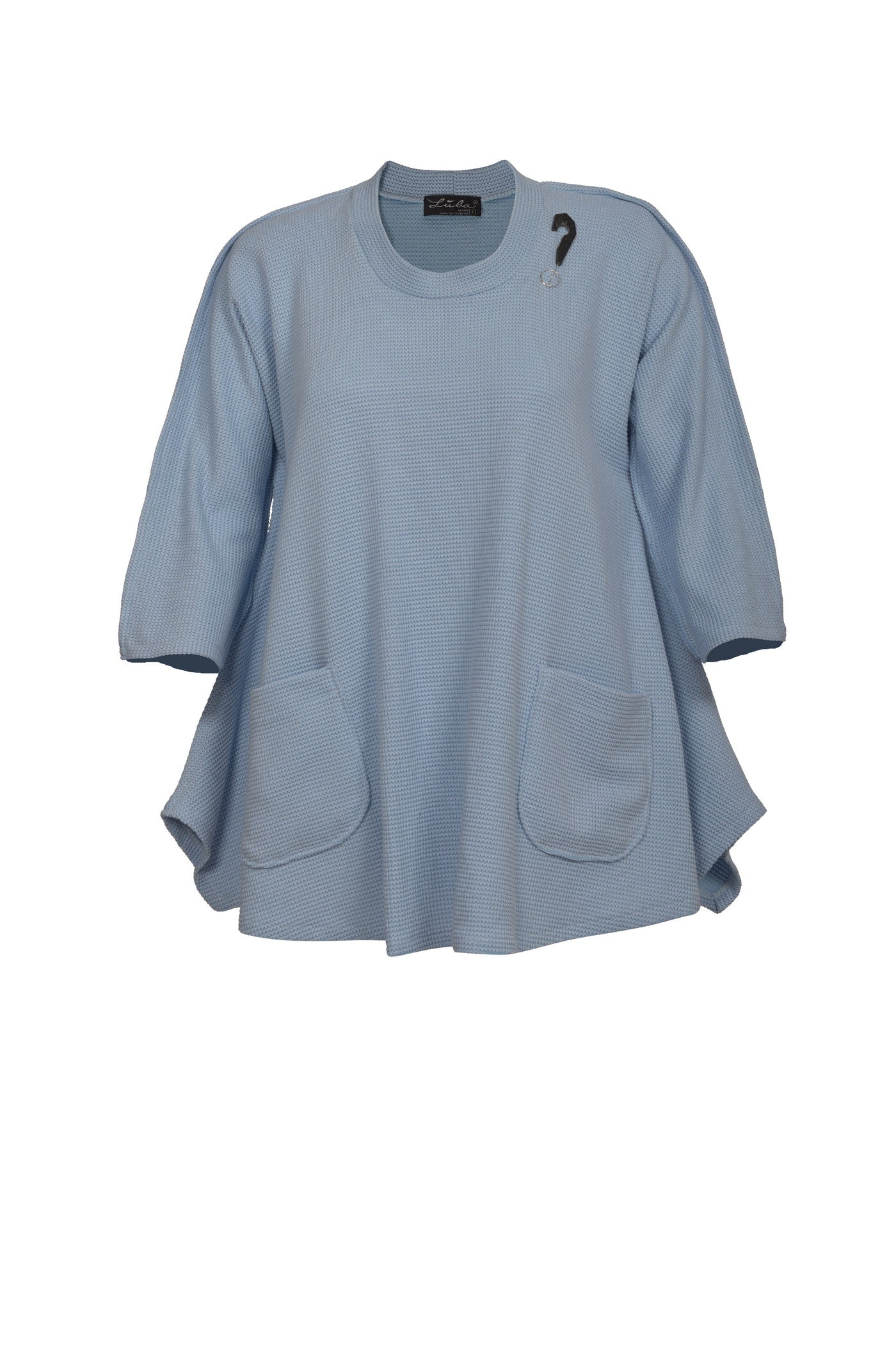 Eleganter blauer Baumwoll-Mix Pullover