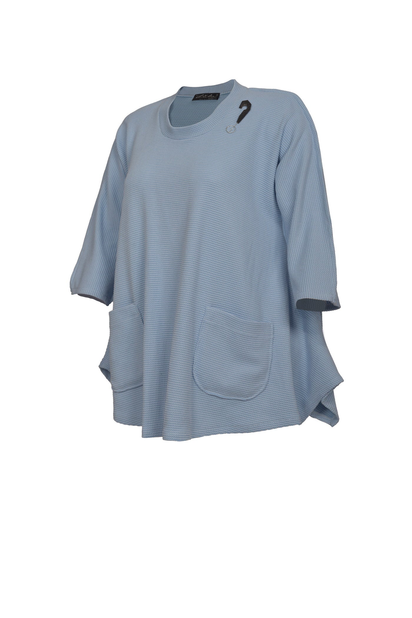 Eleganter blauer Baumwoll-Mix Pullover
