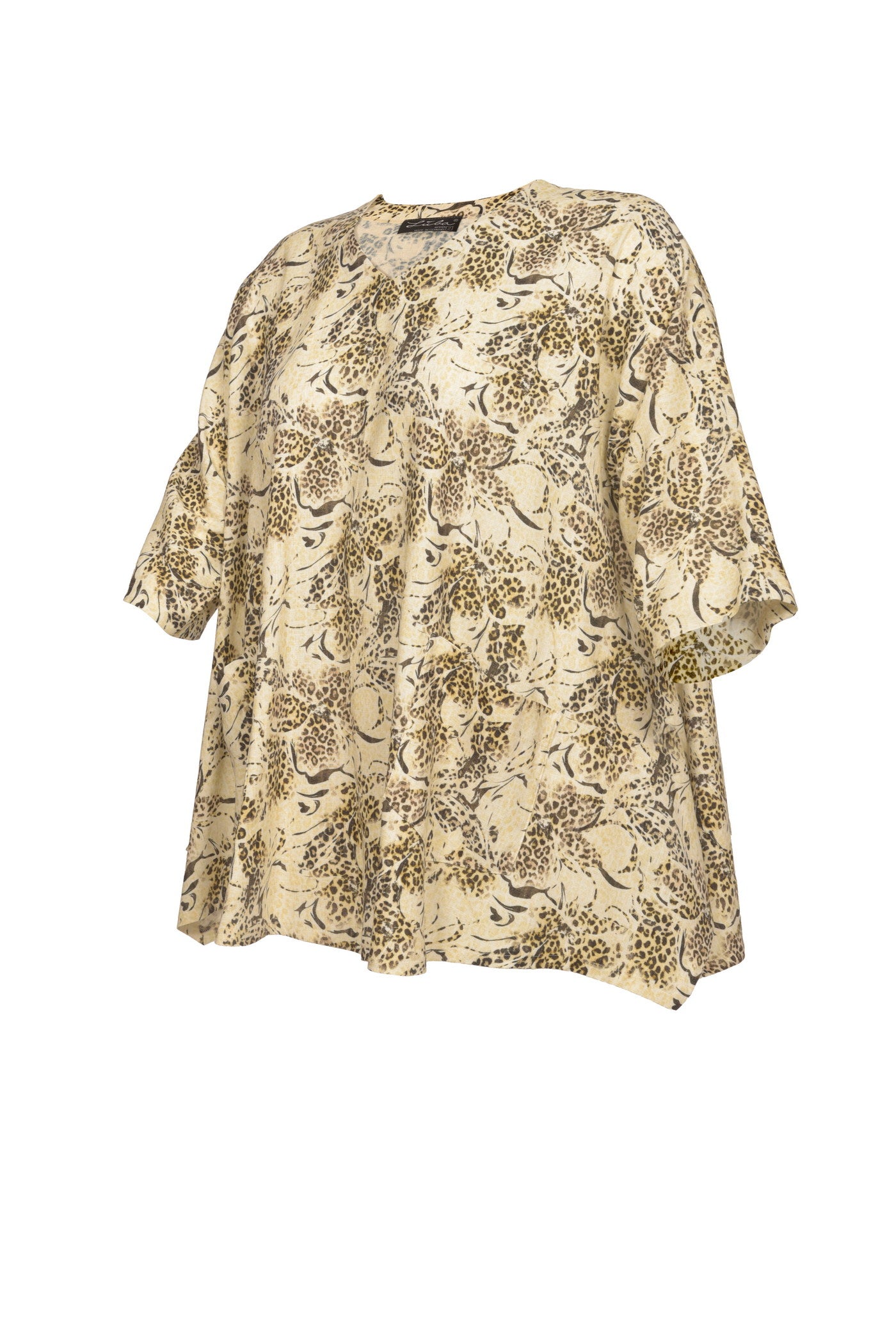 Elegante Flower-Print Tunika mit Zipfel-Saum,