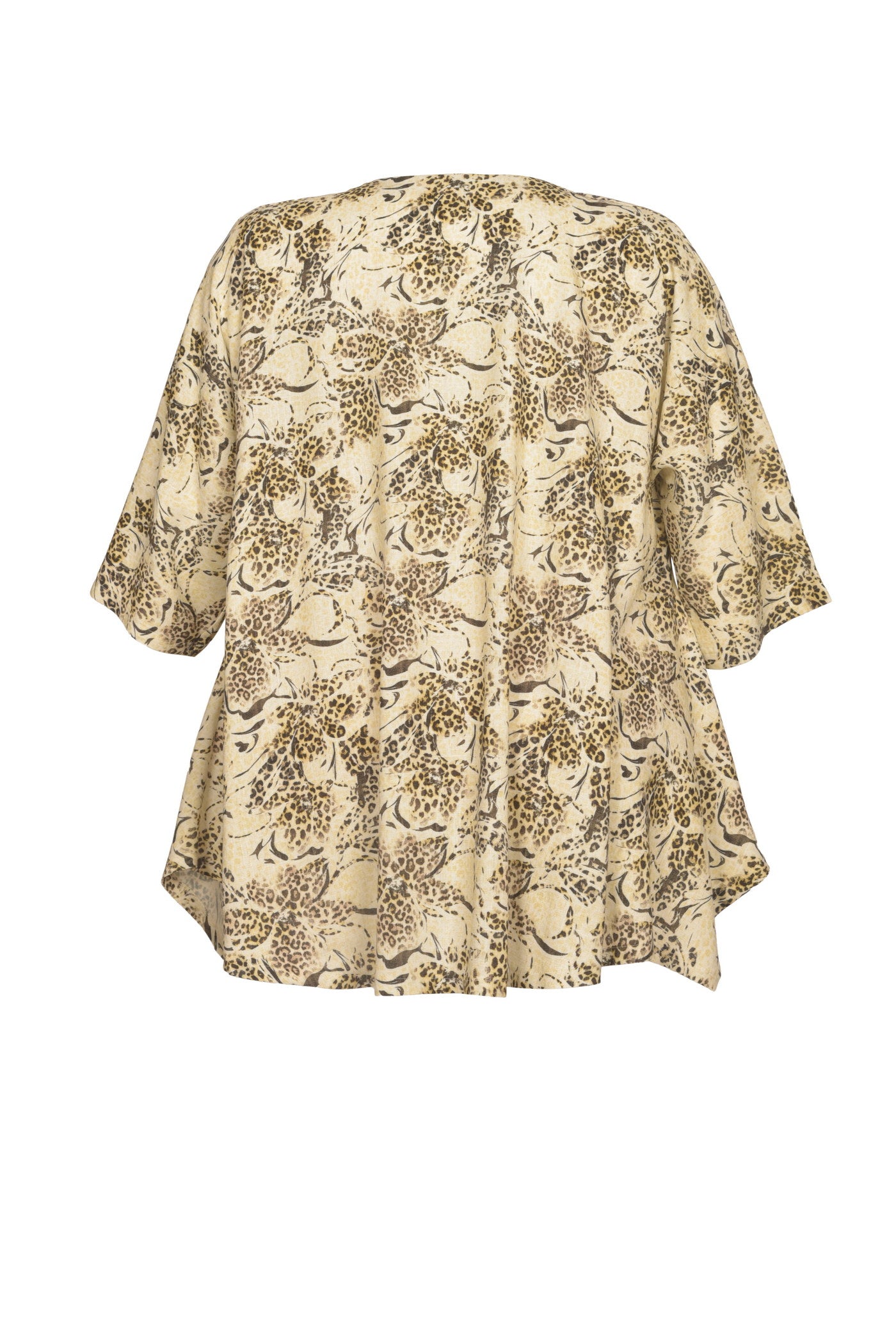 Elegante Flower-Print Tunika mit Zipfel-Saum,