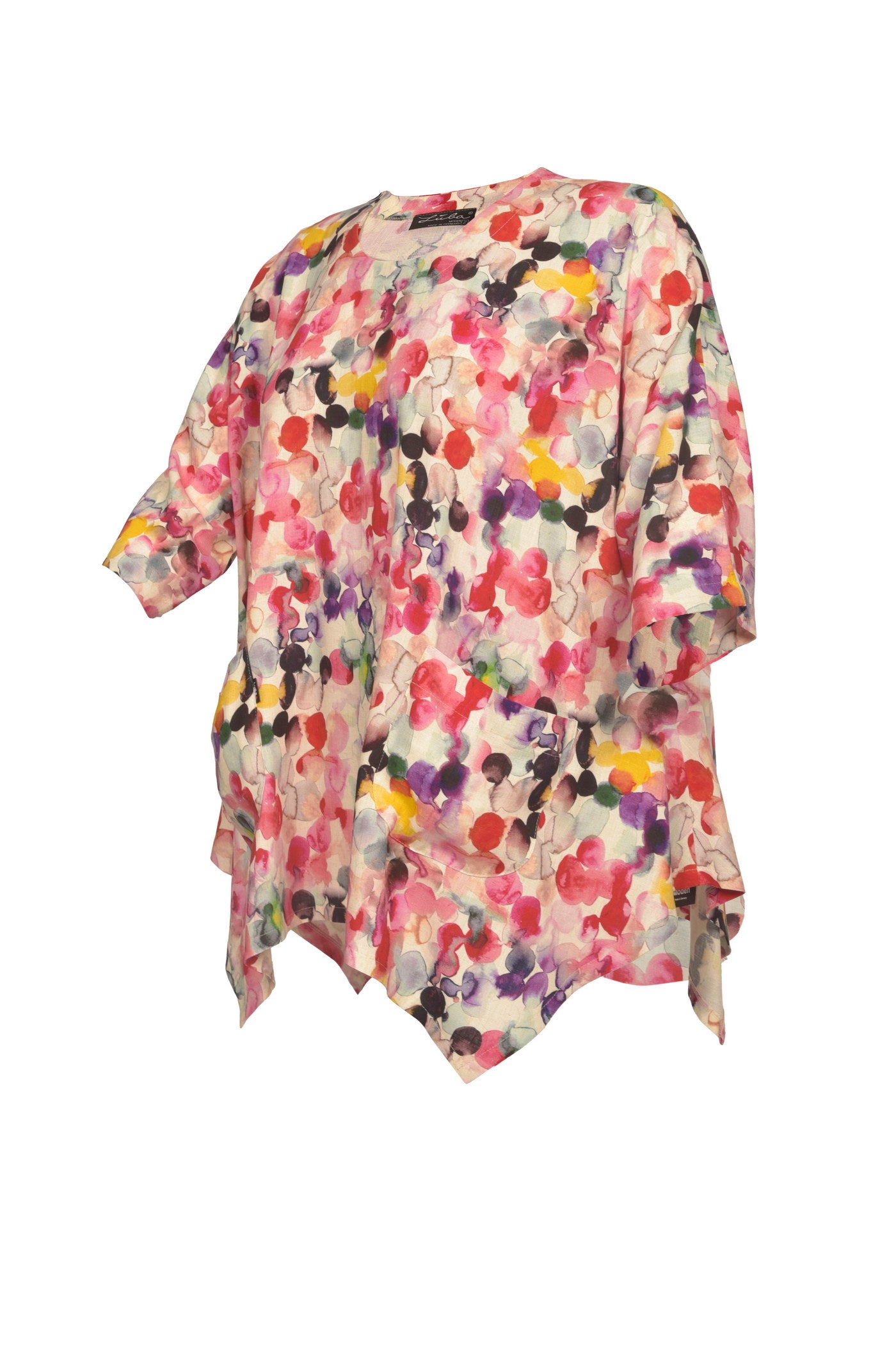 Elegante Allover-Print Tunika mit Zipfel-Saum