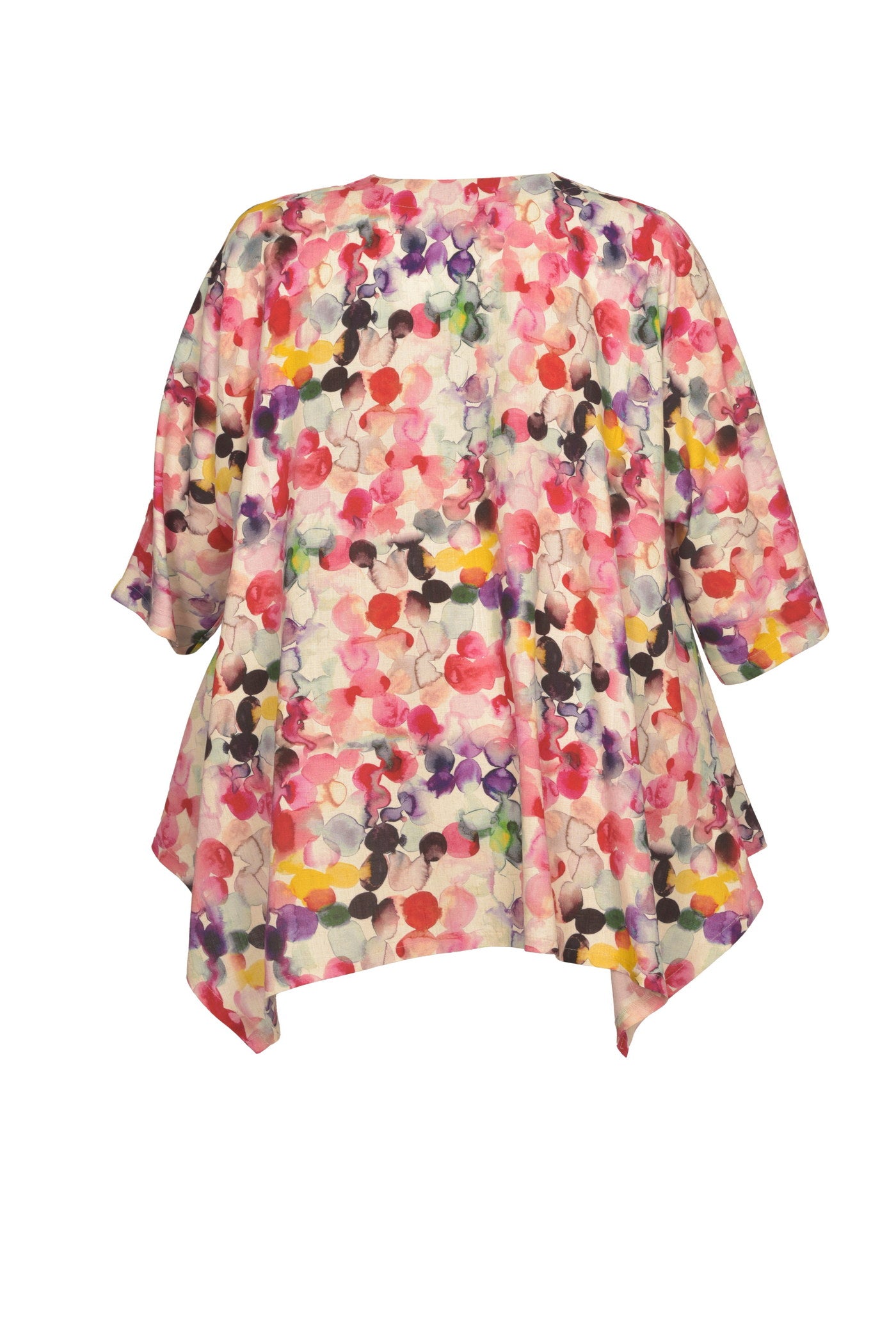 Elegante Allover-Print Tunika mit Zipfel-Saum