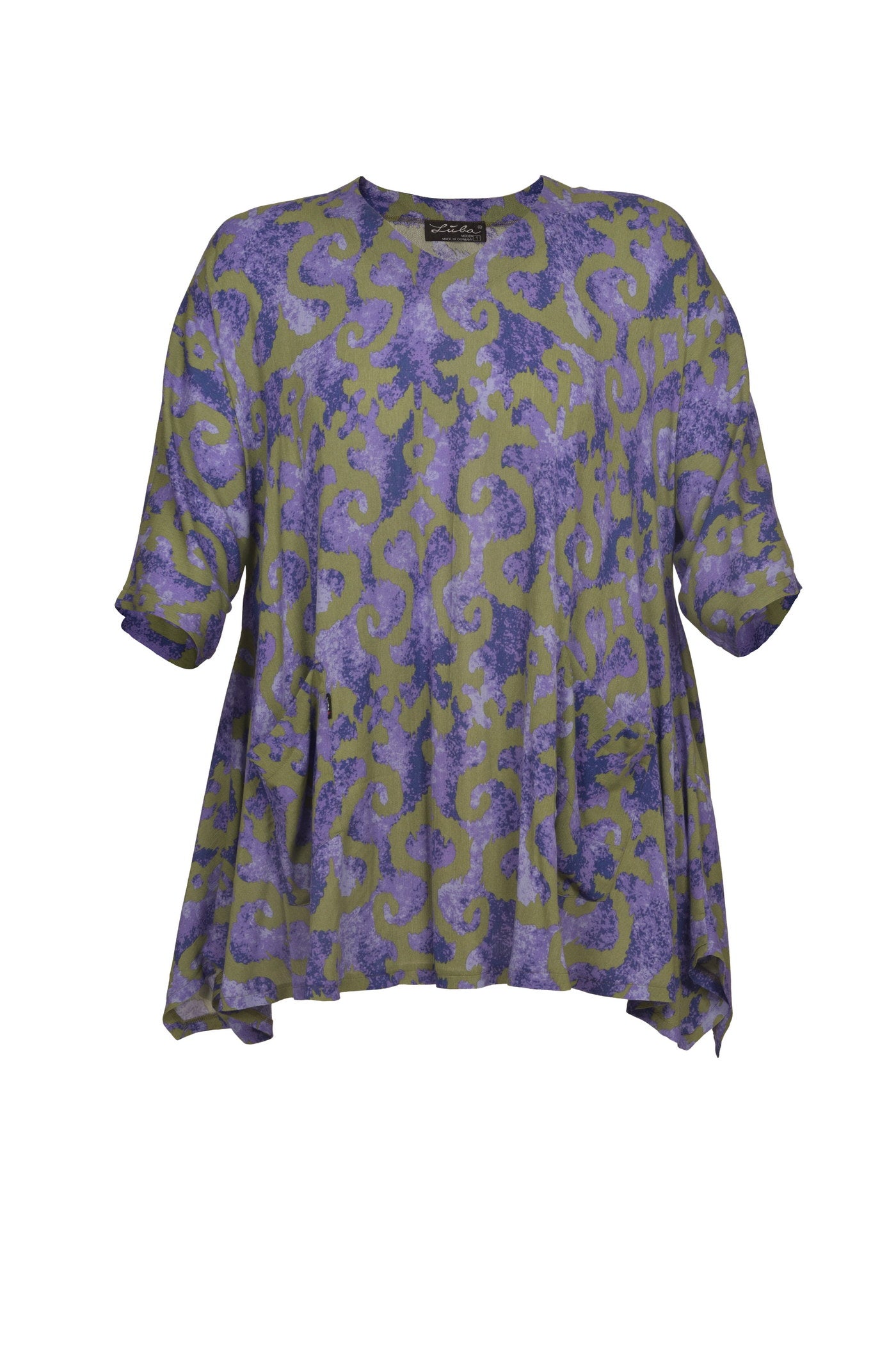 Elegante Animal-Print Tunika mit Zipfelsaum.