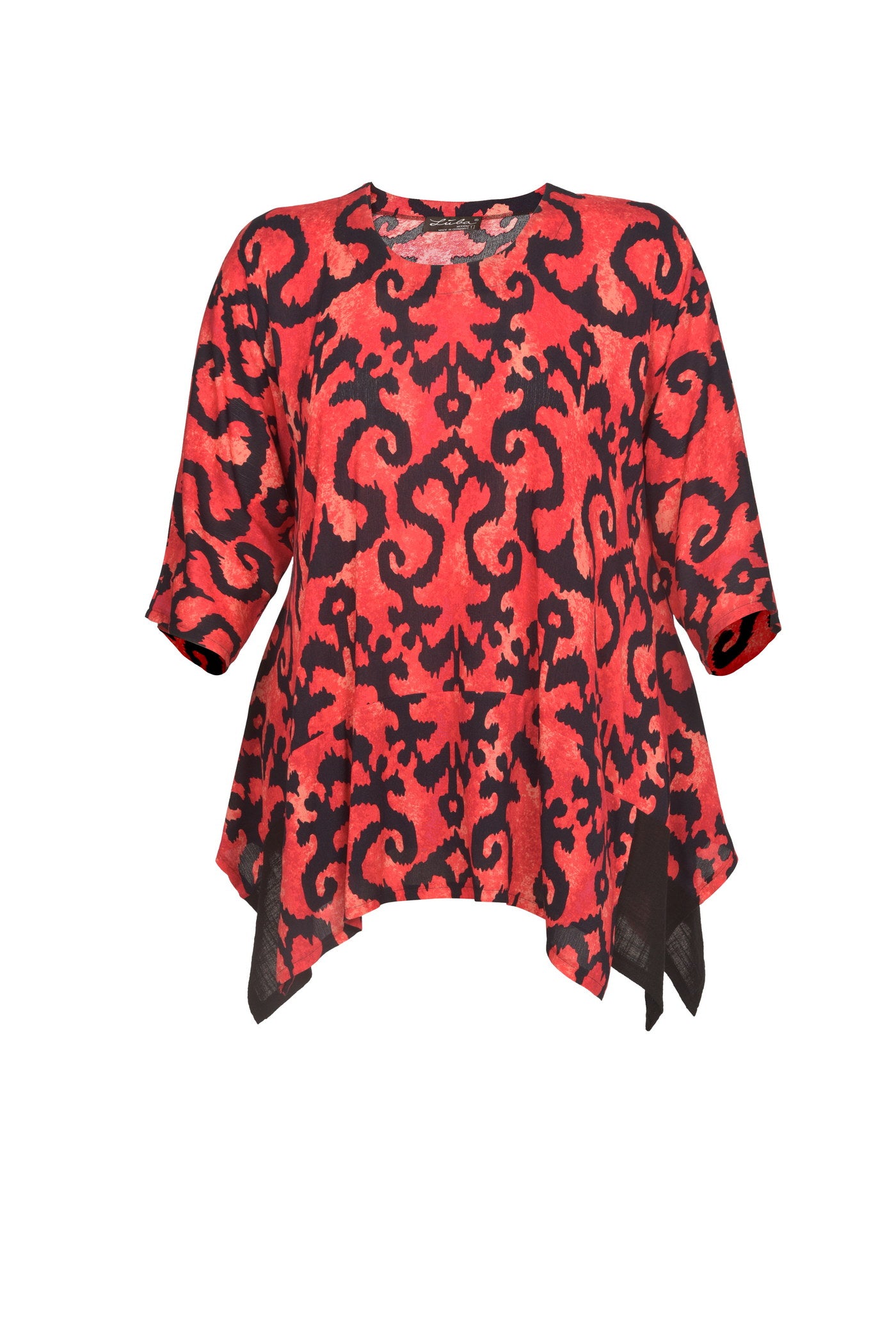 Edle Viskose-Tunika mit Zipfel-Einsatz