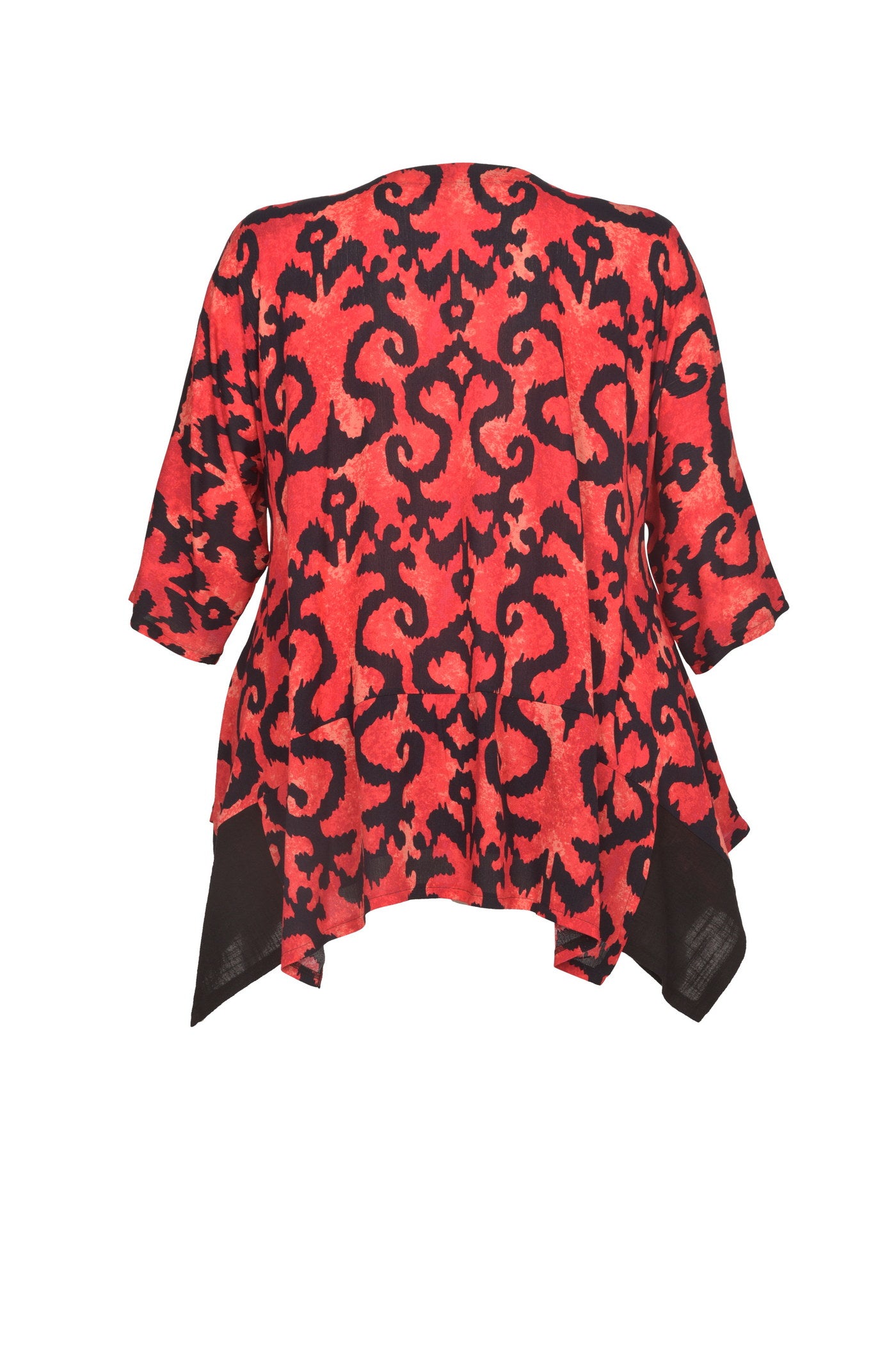 Edle Viskose-Tunika mit Zipfel-Einsatz