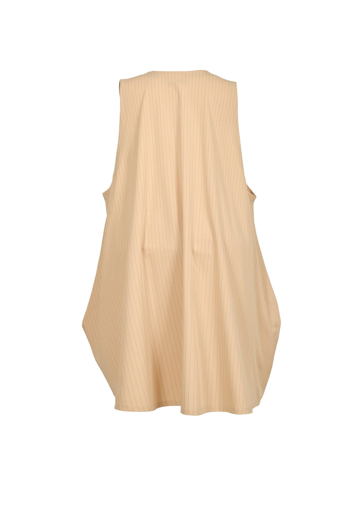 Acrylic white tunic with V-neck and hem