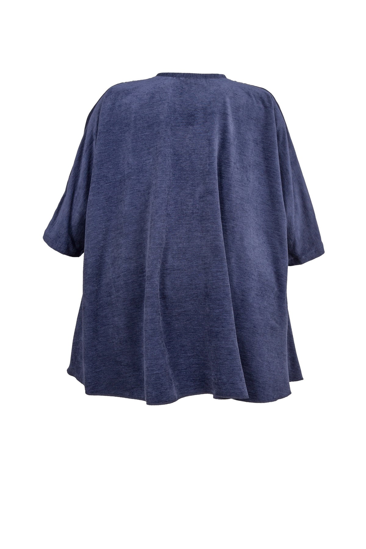 Chenille Tunika in Blau - große Größen.