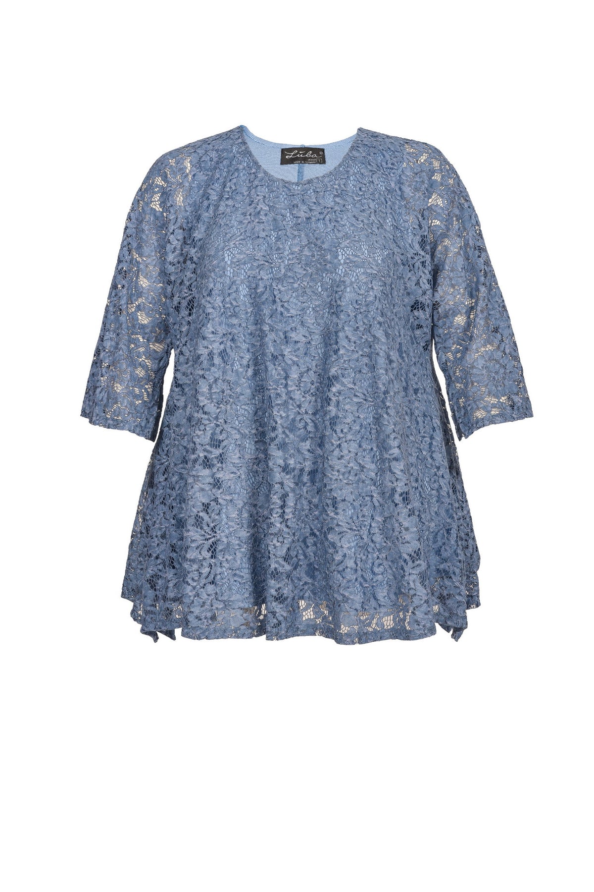 Tunique en viscose noire avec col en V – grandes tailles