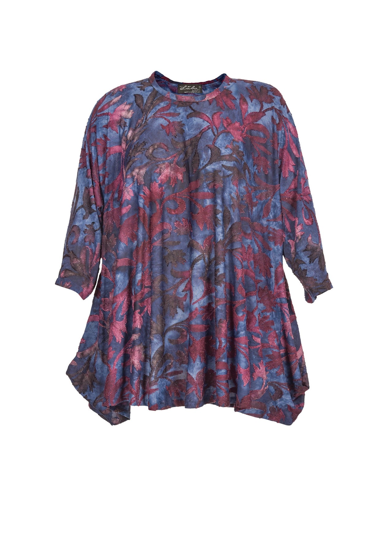Tunique en viscose noire avec col en V – grandes tailles