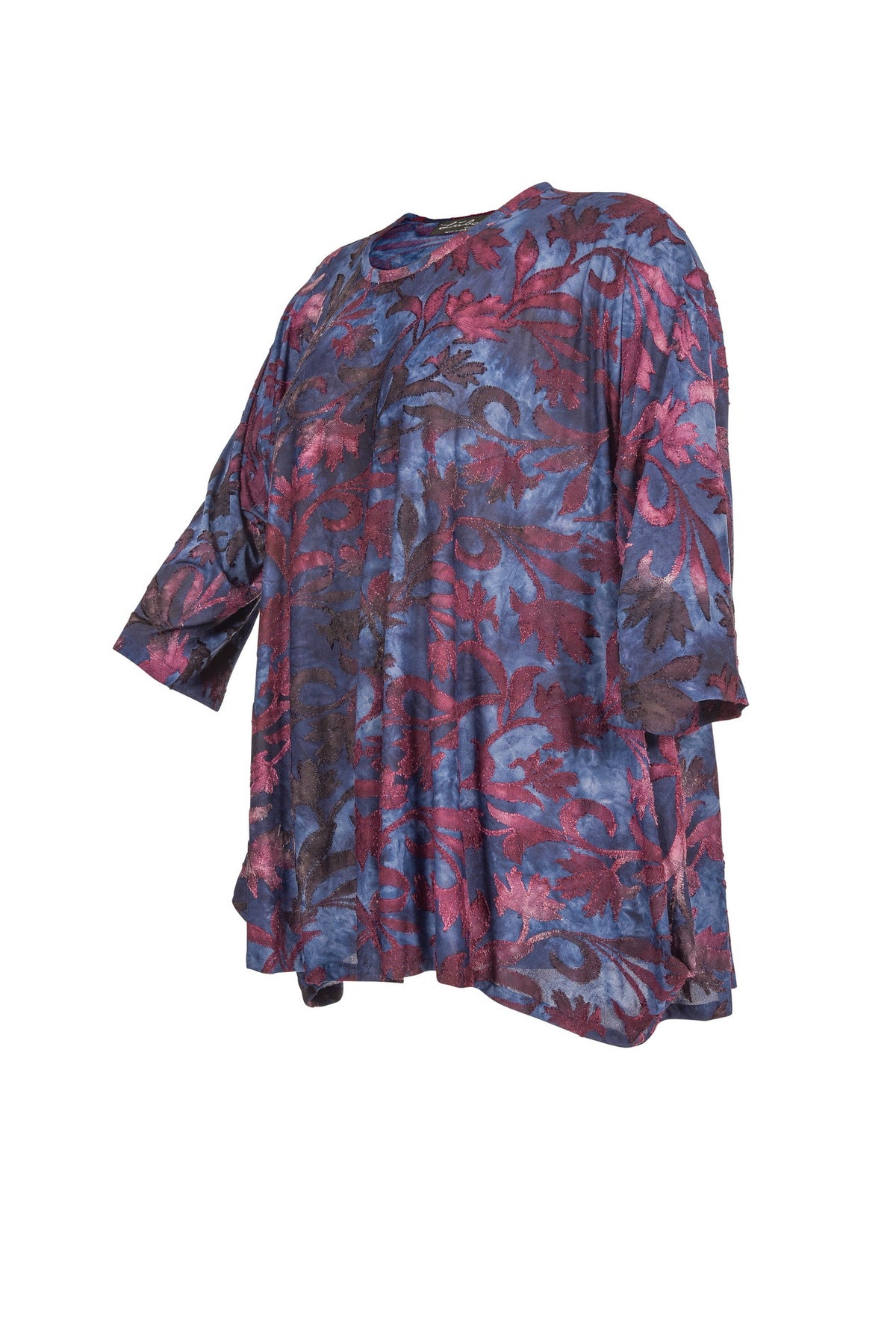 Tunique en viscose noire avec col en V – grandes tailles