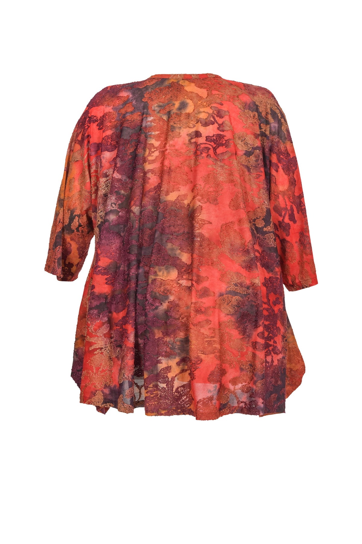 Tunique en viscose noire avec col en V – grandes tailles