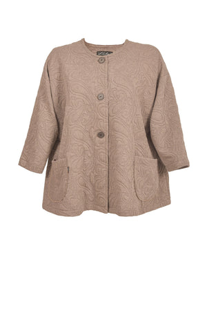 Kurze Jacquard Jacke mit 2 Taschen – große Größen.