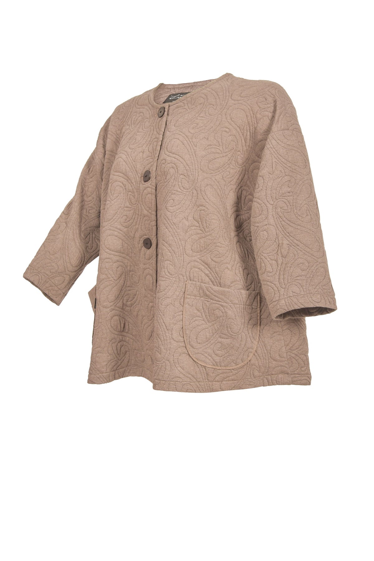 Kurze Jacquard Jacke mit 2 Taschen – große Größen.