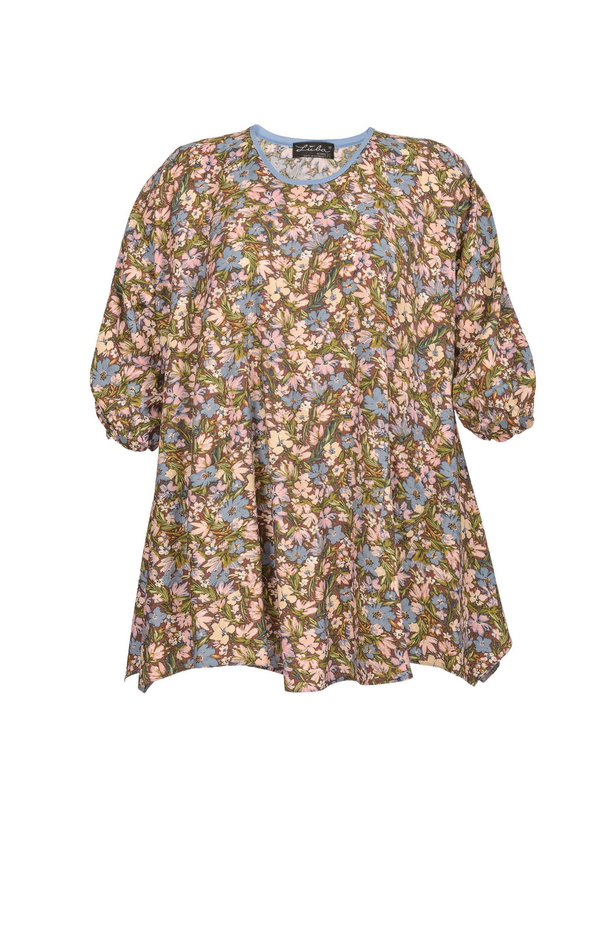 Tunique en viscose noire avec col en V – grandes tailles