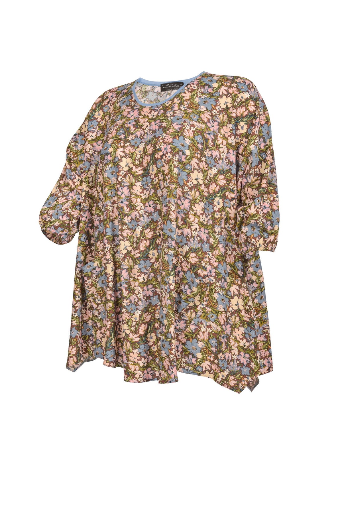 Tunique en viscose noire avec col en V – grandes tailles