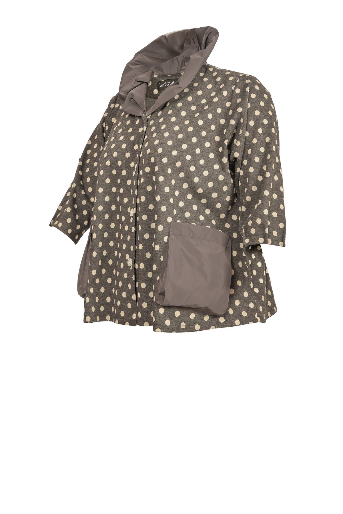 Jacquard Jacke mit Taft-Kragen und 2 Taschen – große Größen.