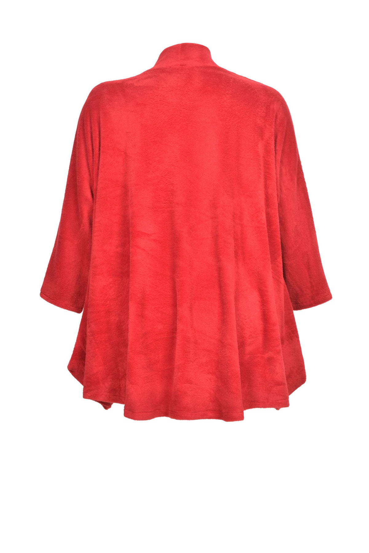 Elegant Red Jumper with Stand-Up Collar and 2 Practical Pockets
