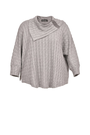 Elegant Red Jumper with Stand-Up Collar and 2 Practical Pockets