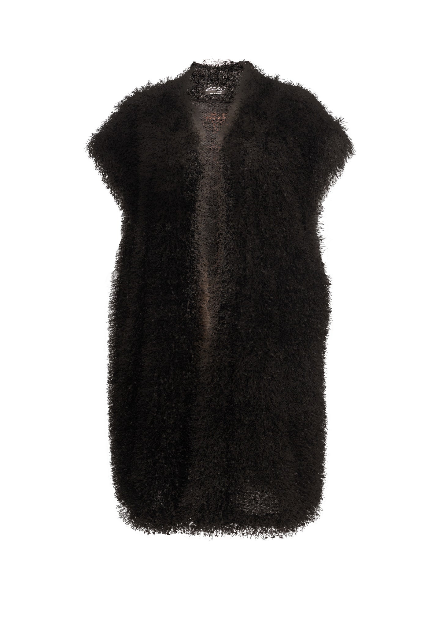 Pelz Weste Fellweste Schwarz Lang Fell Weste Vogue Weste Lange