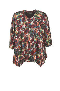 Viskose-mix Tunika Allover-Print