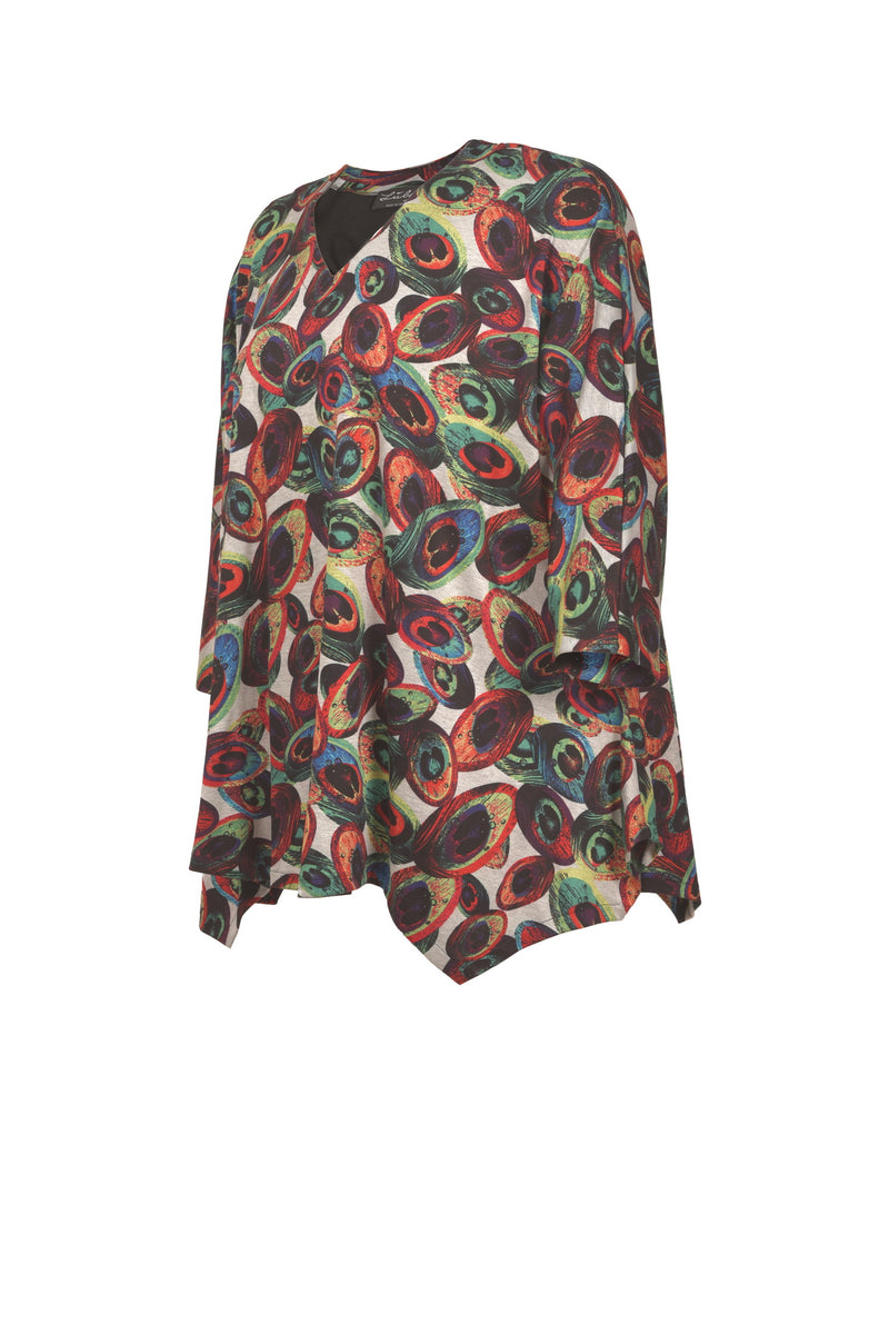 Viskose-mix Tunika Allover-Print